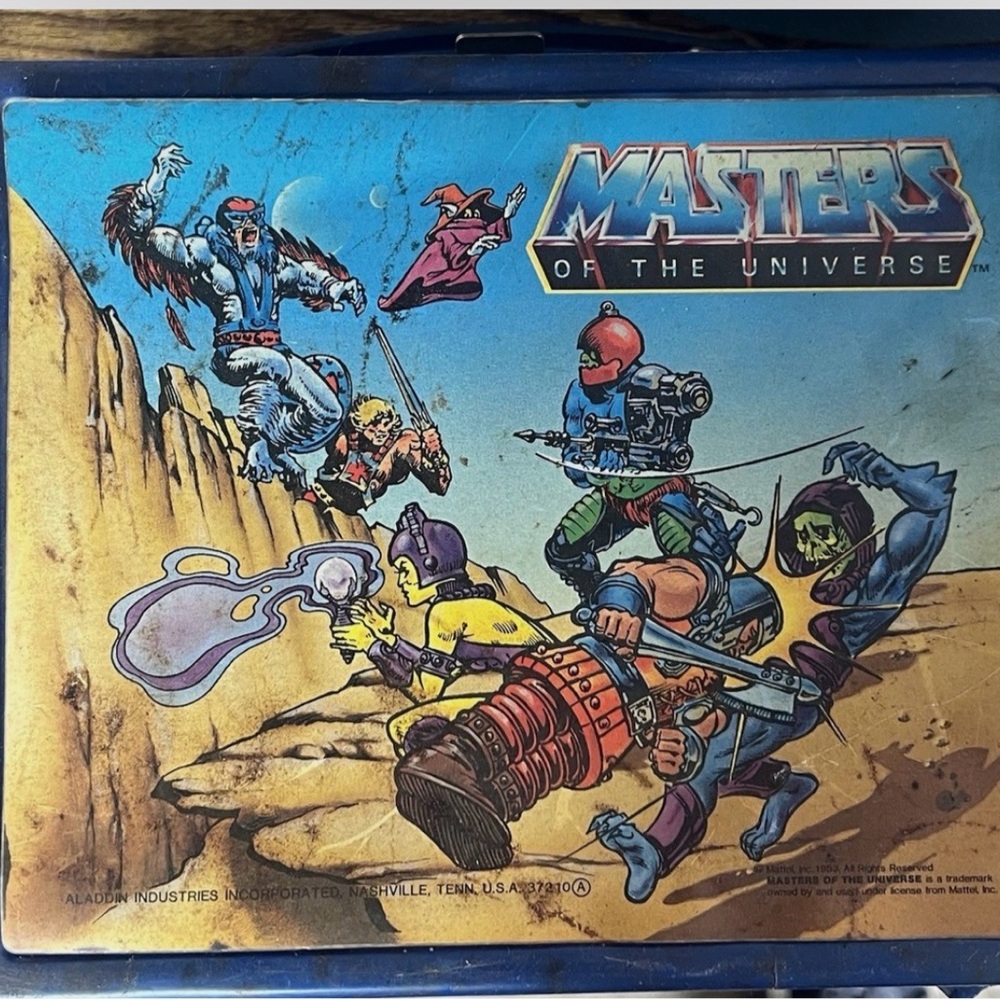 Vintage 1983 Masters of the Universe Plastic Lunchbox MOTU With Thermos